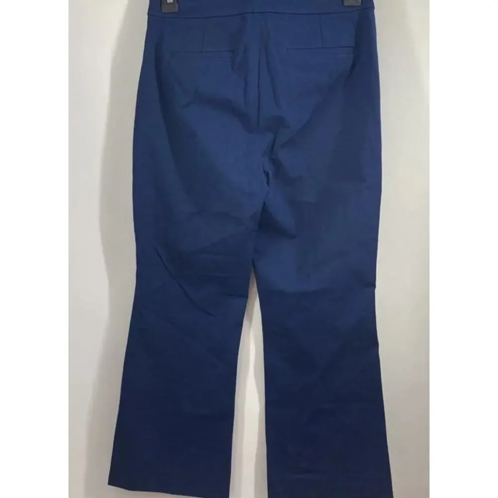 NWT J.Crew Kelsey Womens Cropped Pants Womens Blue High Rise Flared Leg Size 4